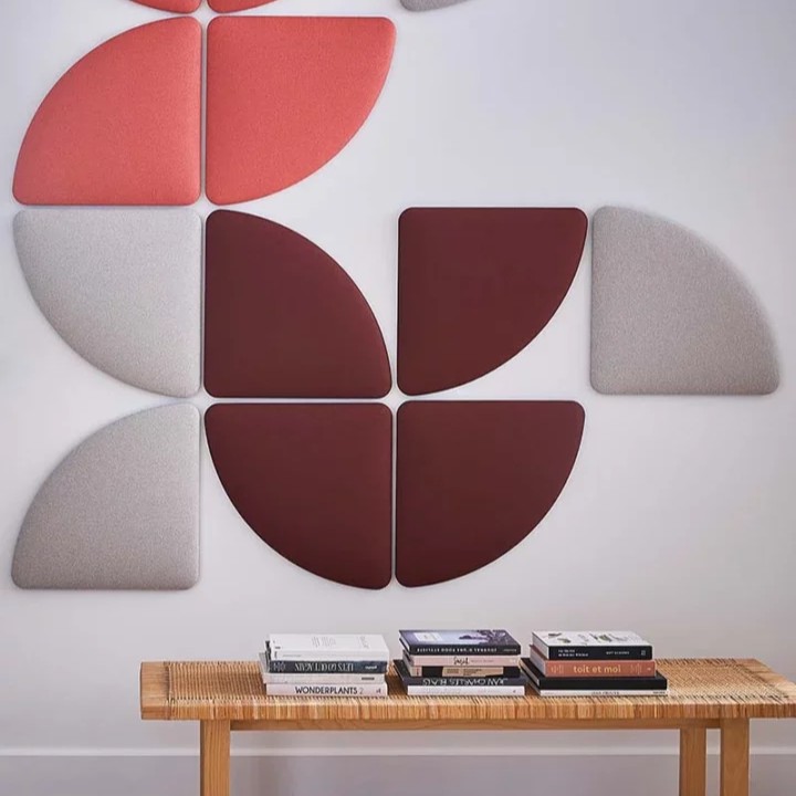 Panneaux décoratifs muraux forme rouges et gris