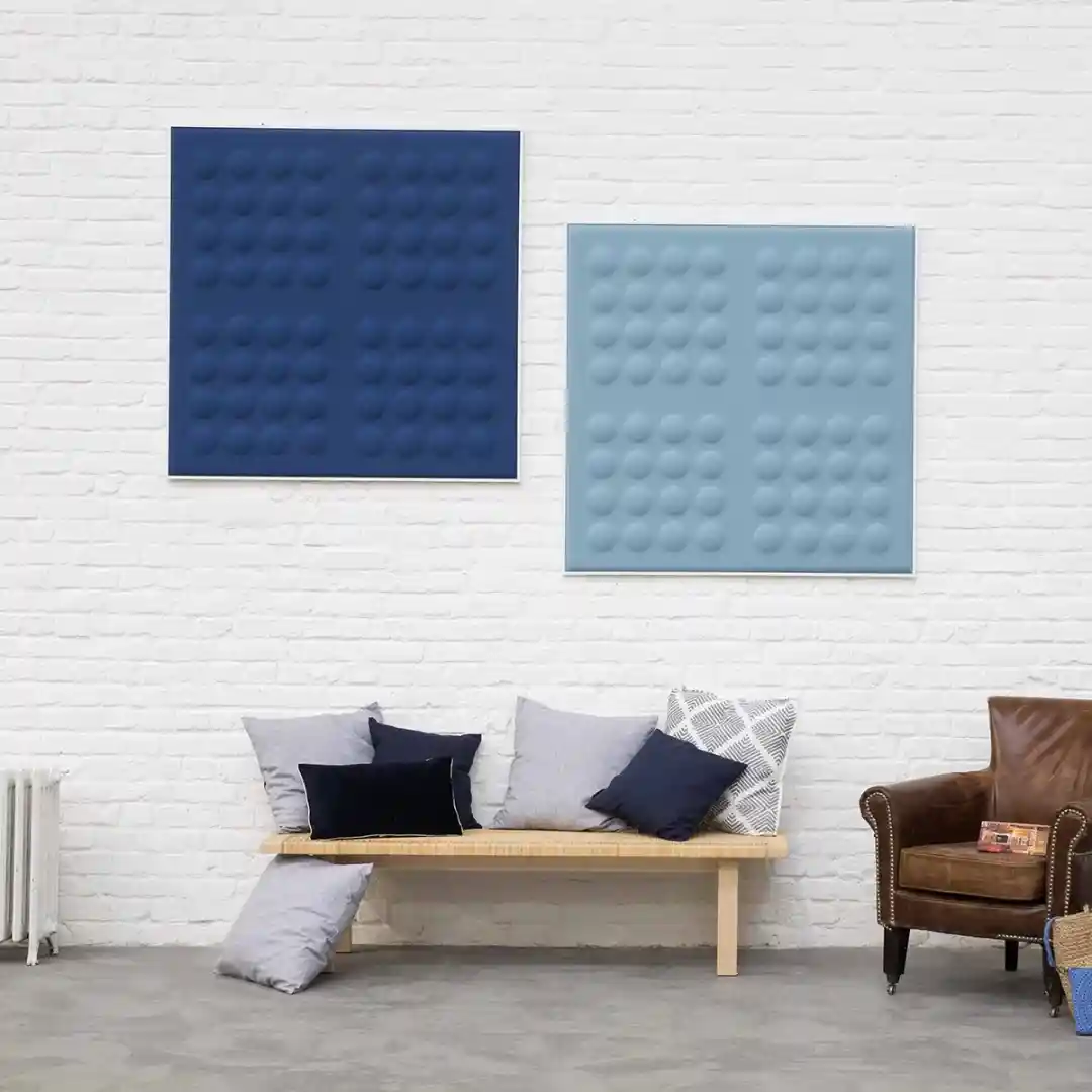 Panneaux acoustiques carrés bleus